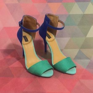 Zara color block heels